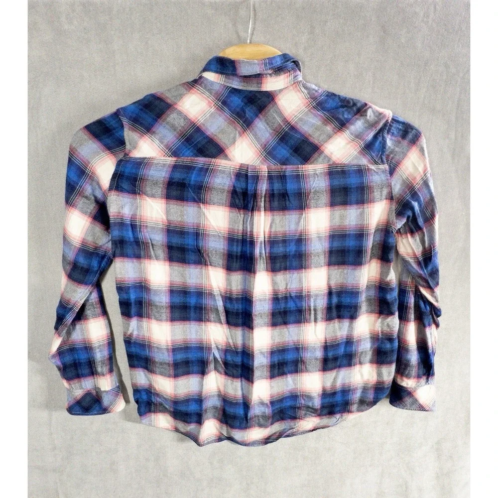 Gap + Pendleton Shirt Womens Small Blue Pink Plaid Flannel Button Up Top